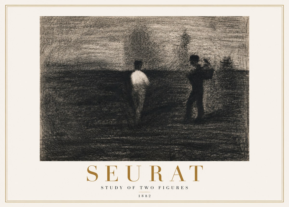 Seurat Study of Two Figures No4 - Plakát