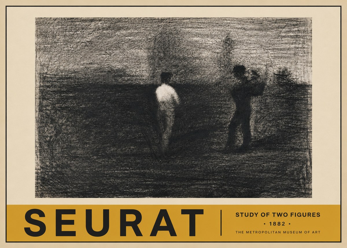 Seurat Study of Two Figures No5 - Plakát