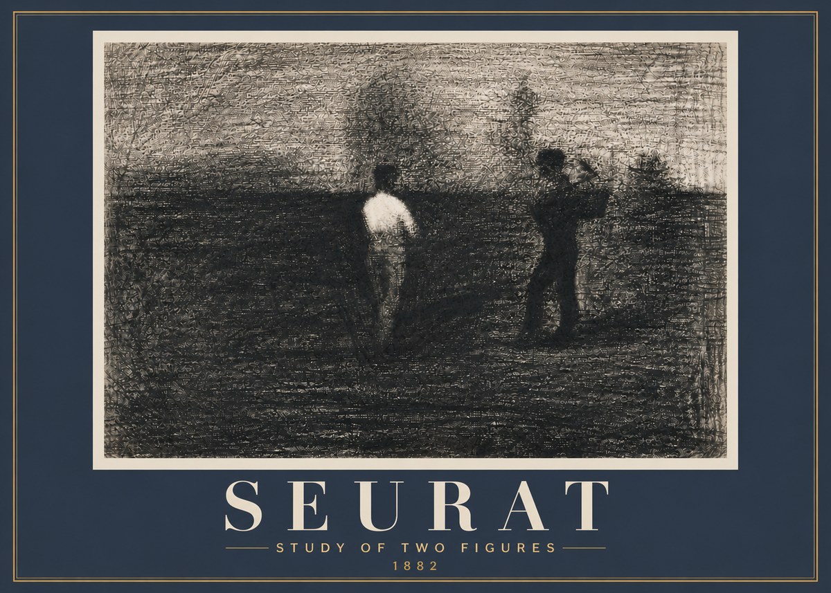 Seurat Study of Two Figures No6 - Plakát
