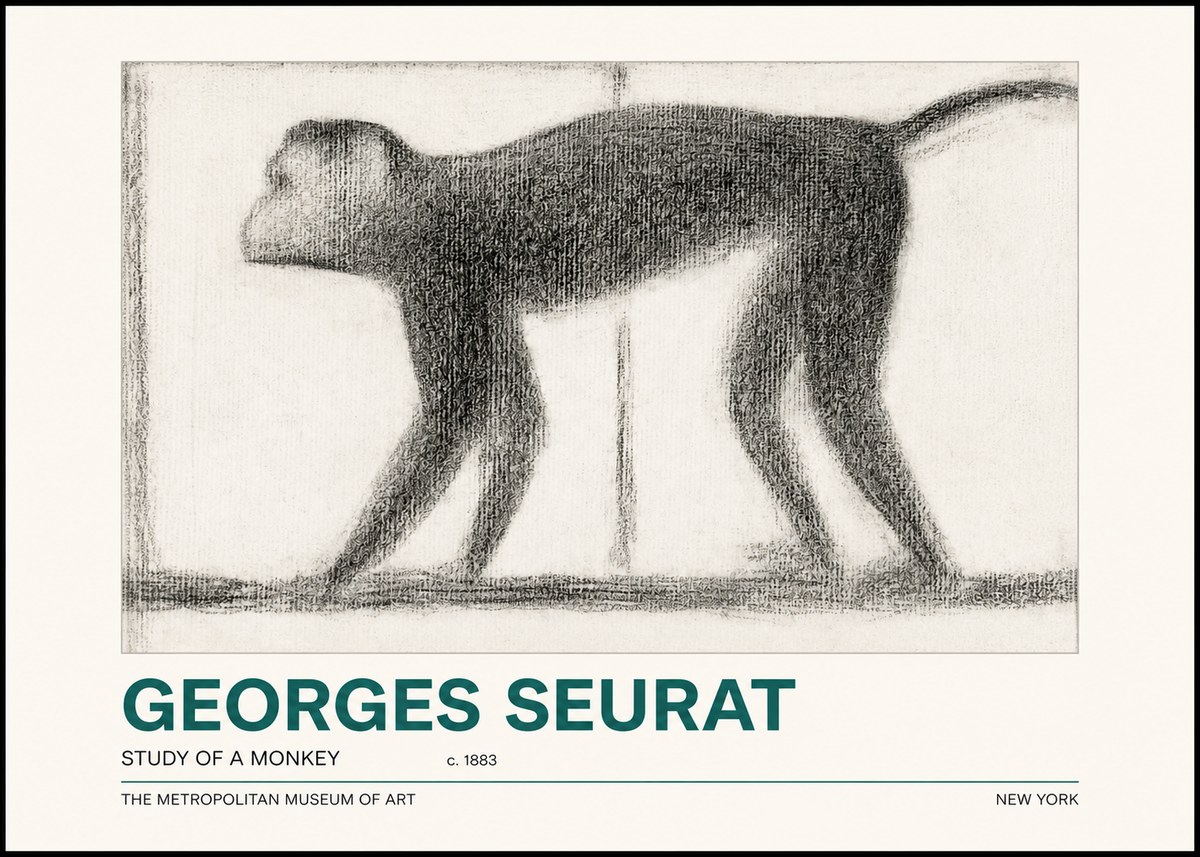 Seurat Study of a Monkey No2 - Plakát