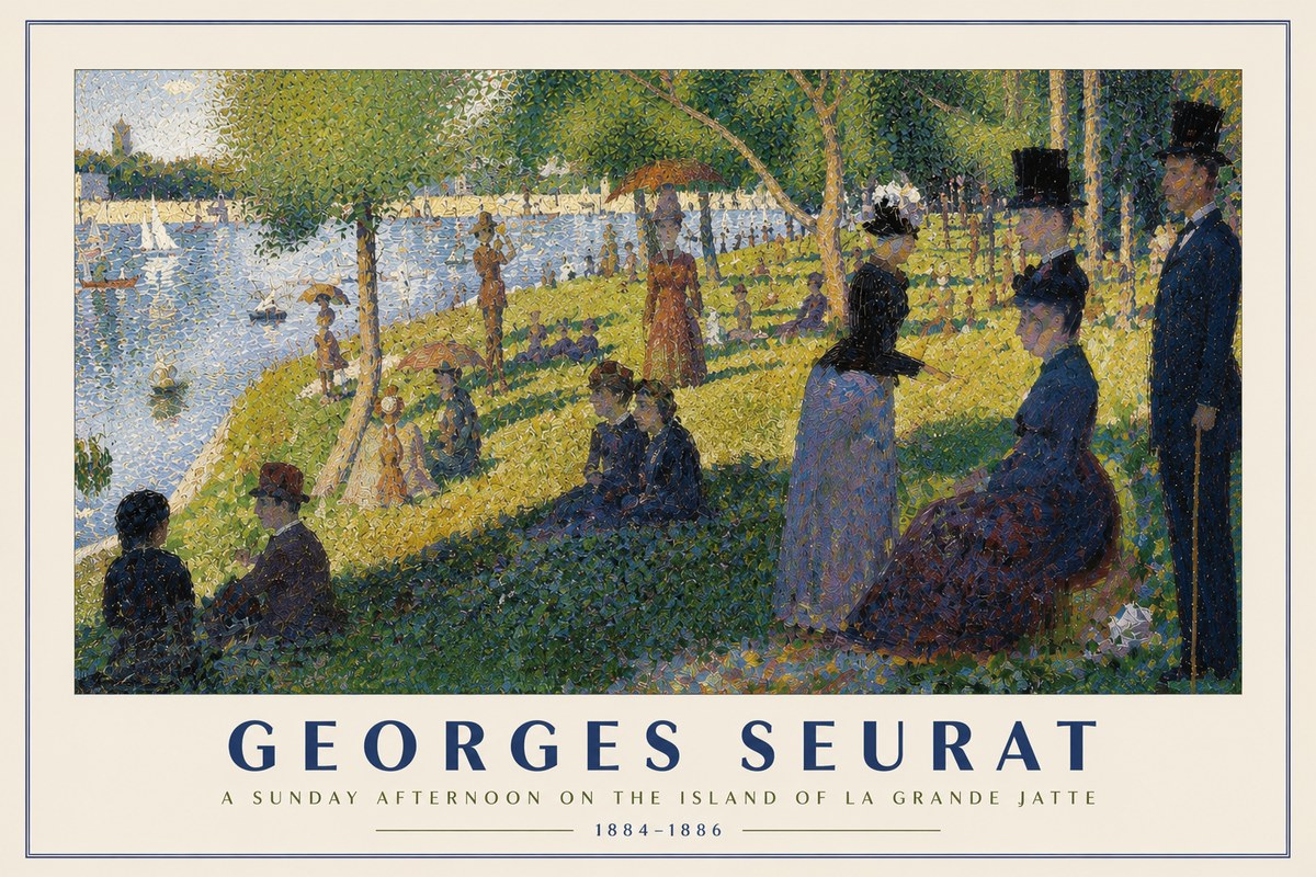 Seurat A Sunday Afternoon on the Island of La Grande Jatte I No5 - Plakát