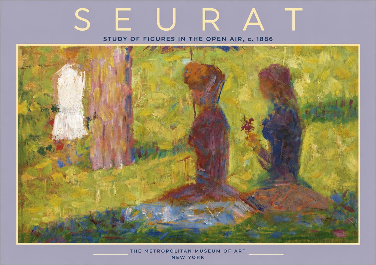 Seurat Study of Figures in the Open Air, C. 1886 No4 - Plakát