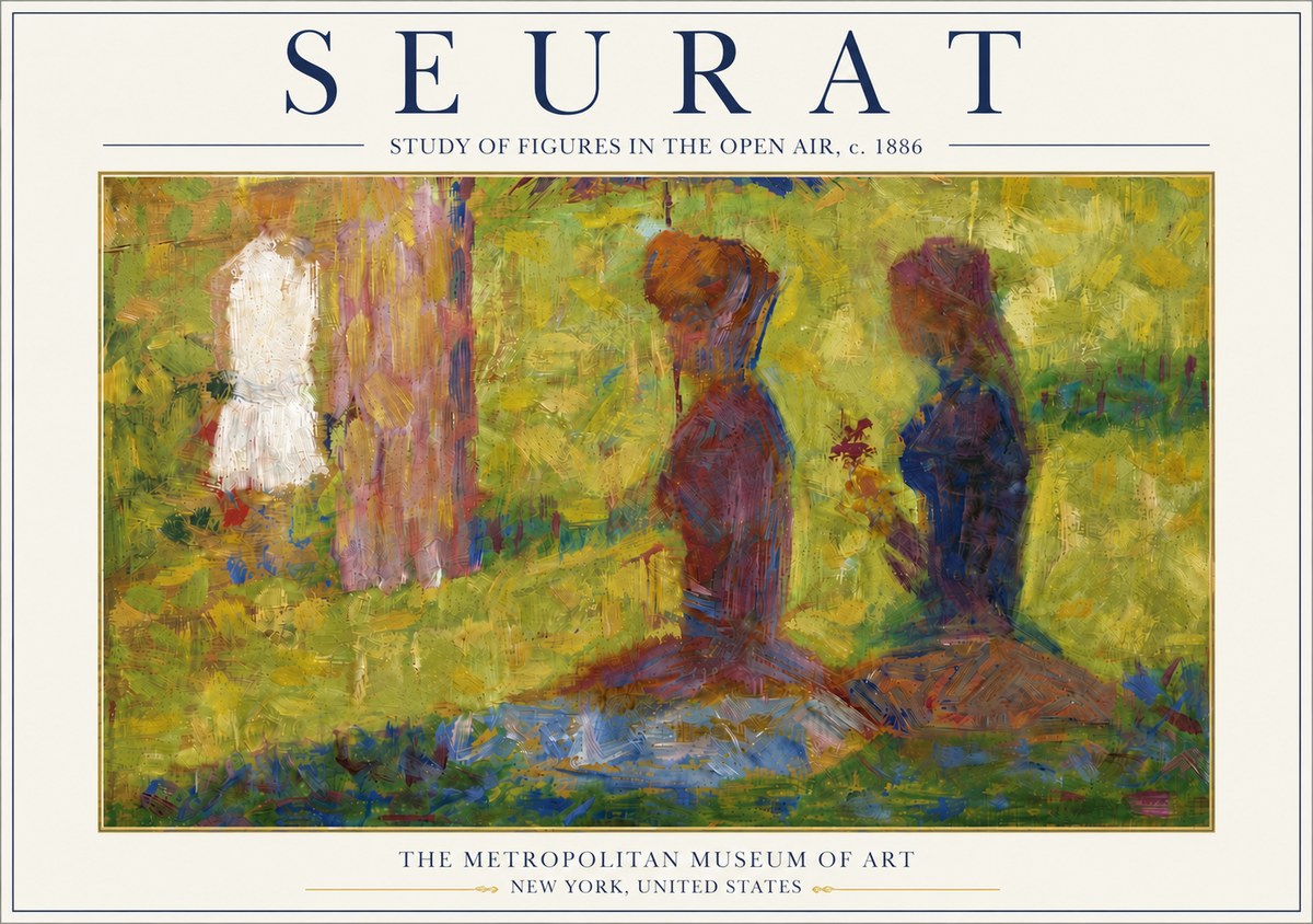 Seurat Study of Figures in the Open Air, C. 1886 No6 - Plakát