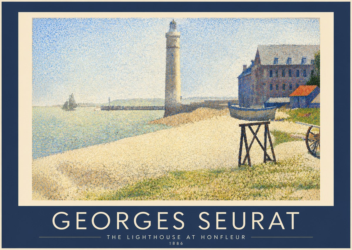 Seurat The Lighthouse at Honfleur No4 - Plakát