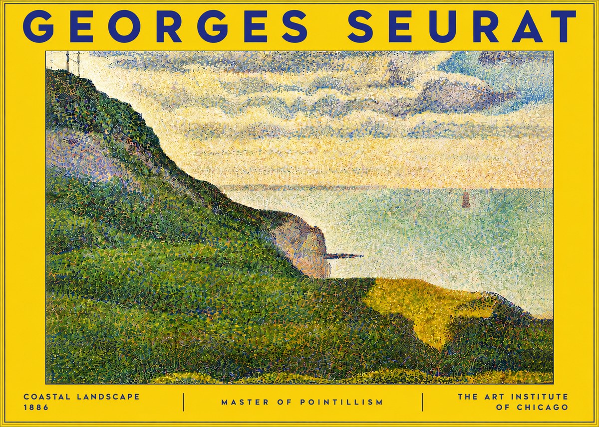 Seurat Coastal Landscape, 1886 No6 - Plakát