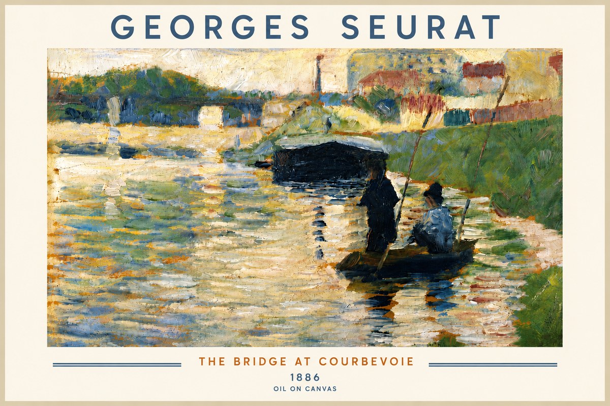 Seurat The Bridge at Courbevoie No6 - Plakát