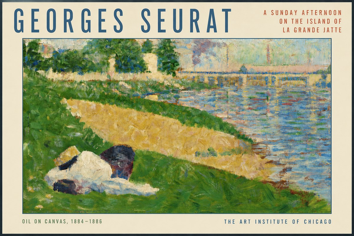 Seurat A Sunday Afternoon on the Island of La Grande Jatte II No3 - Plakát