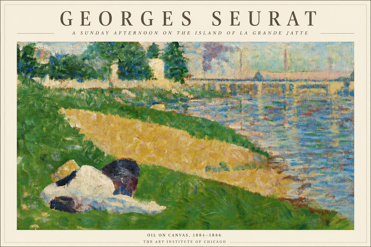 Seurat A Sunday Afternoon on the Island of La Grande Jatte II No4 - Plakát