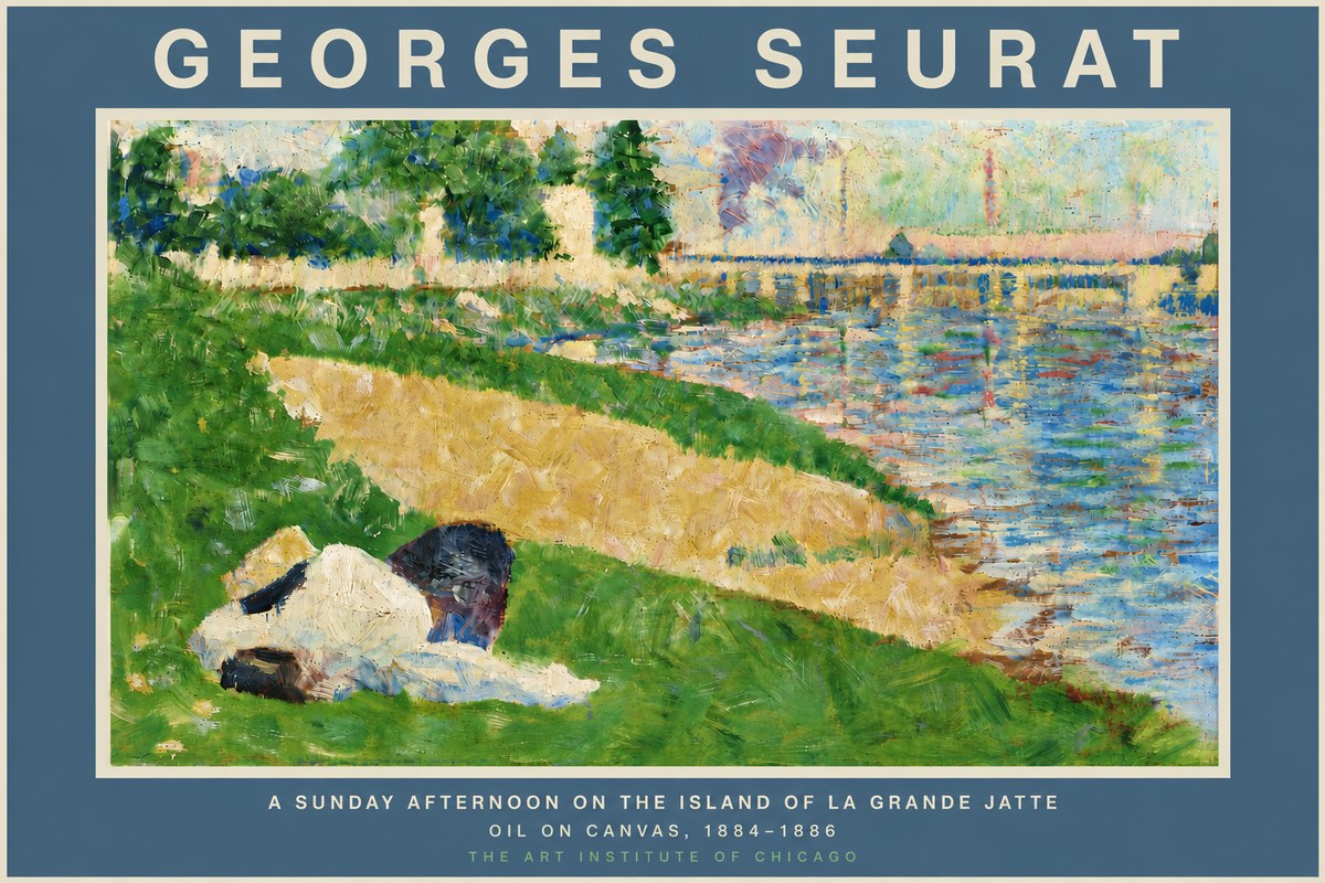 Seurat A Sunday Afternoon on the Island of La Grande Jatte II No5 - Plakát
