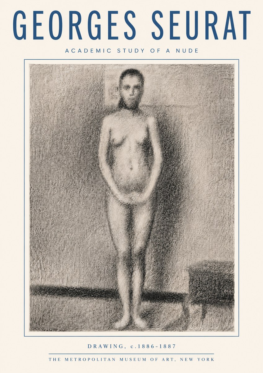 Seurat Academic Study of a Nude No5 - Plakát