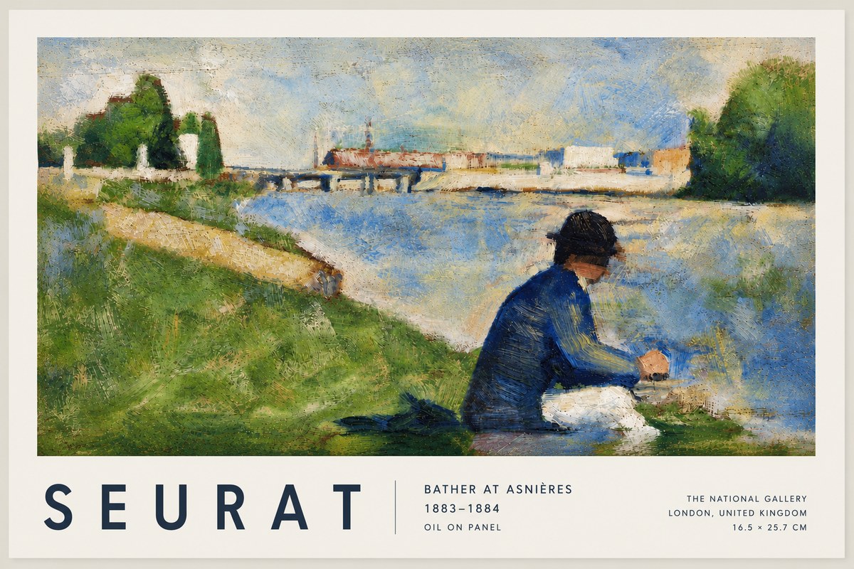 Seurat Bather at Asnières No6 - Plakát