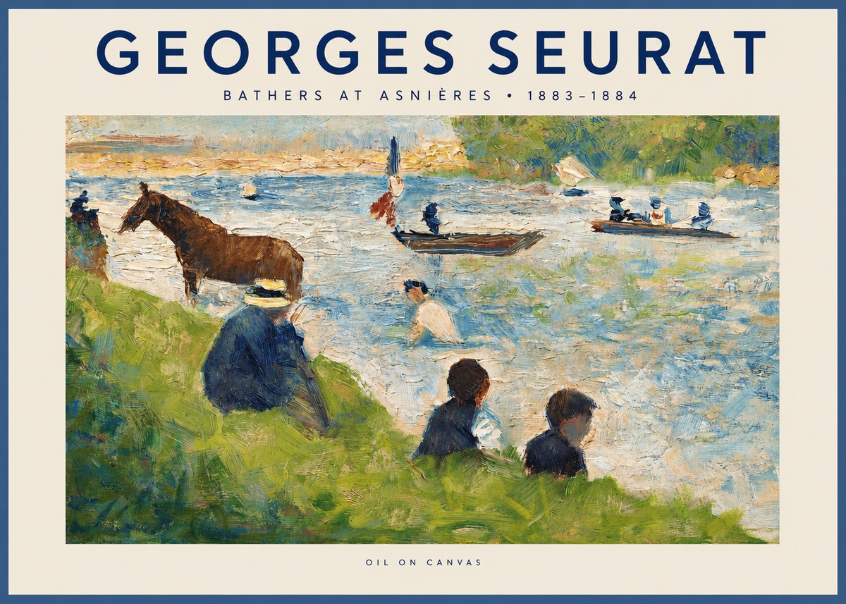 Seurat Bathers at Asnières II No2 - Plakát