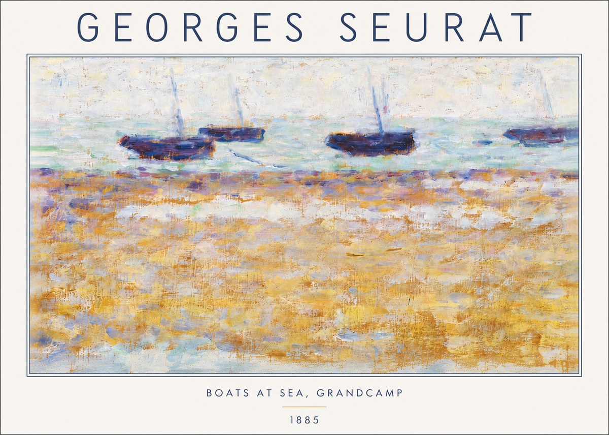 Seurat Boats at Sea, Grandcamp No3 - Plakát