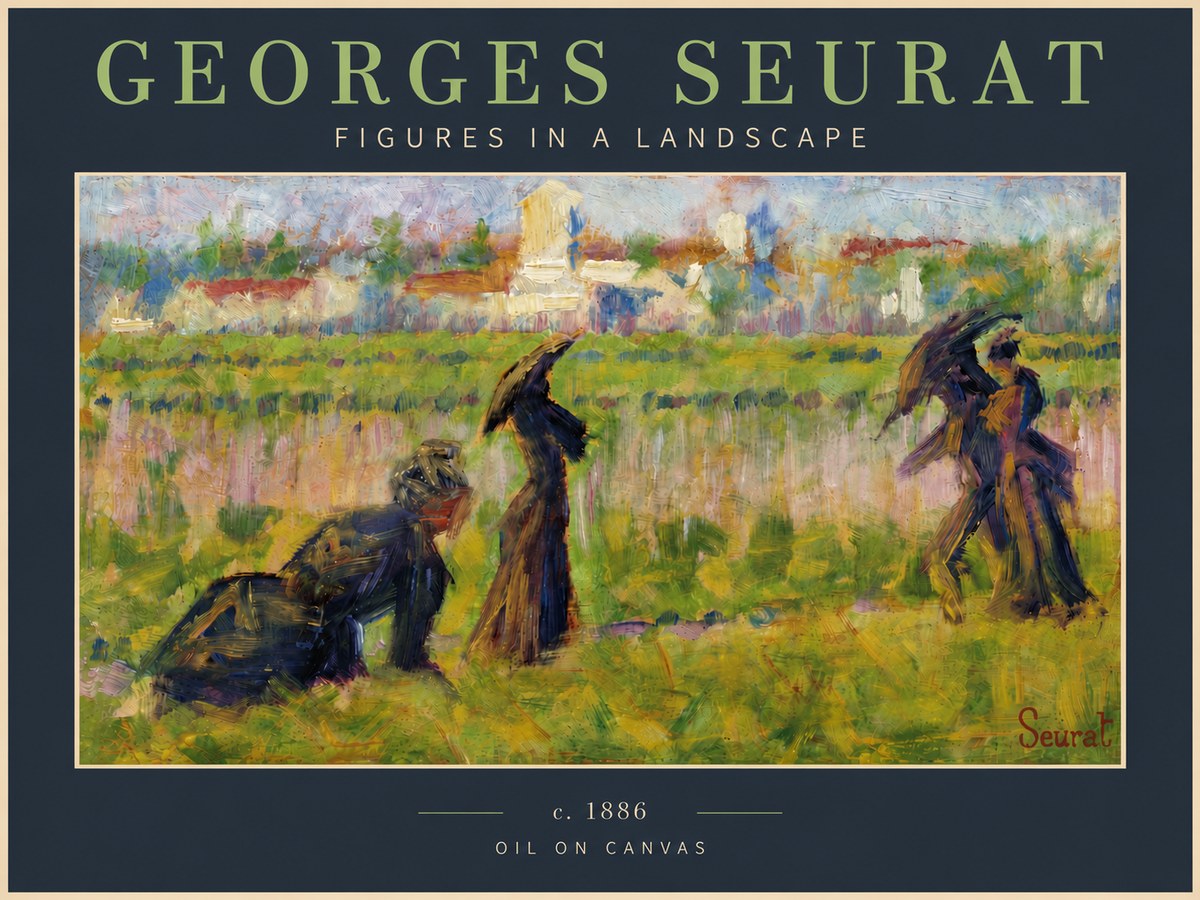 Seurat Figures in a Landscape No5 - Plakát