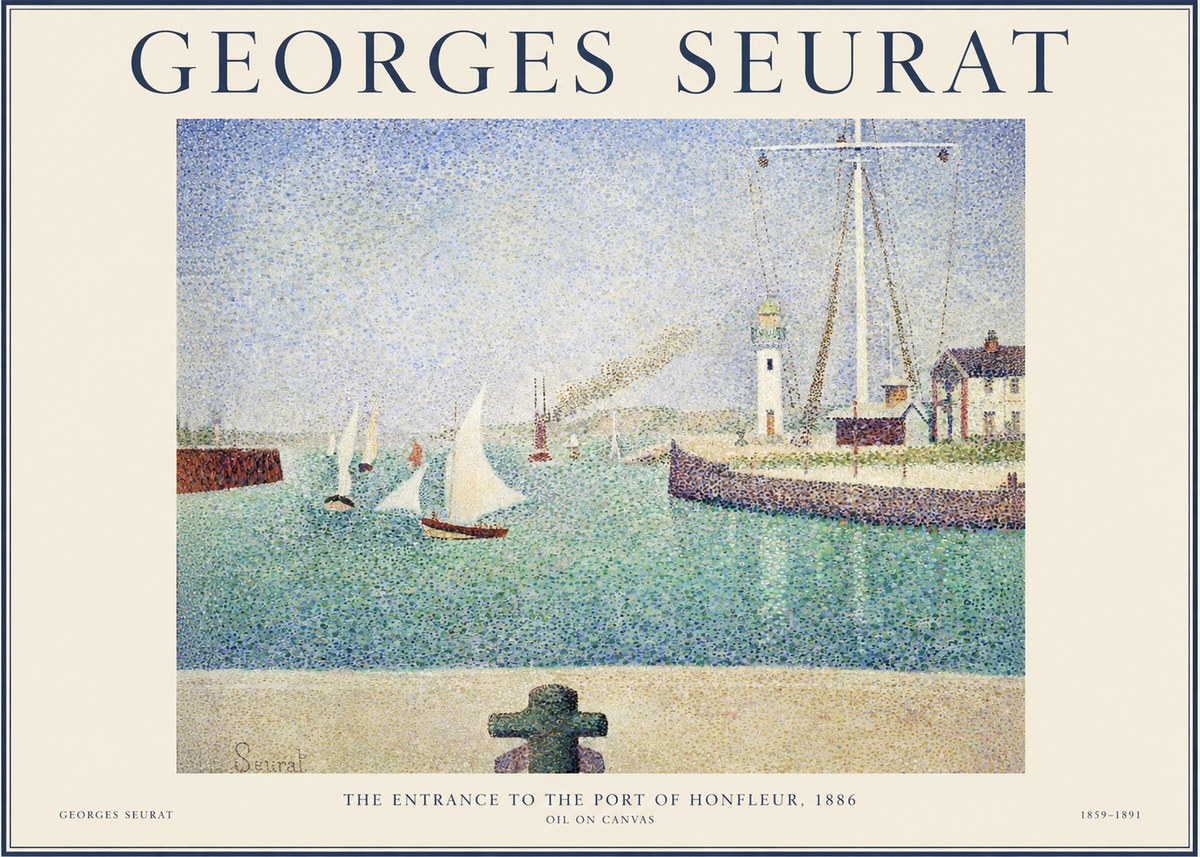 Seurat The Entrance to the Port of Honfleur, 1886 No1 - Plakát