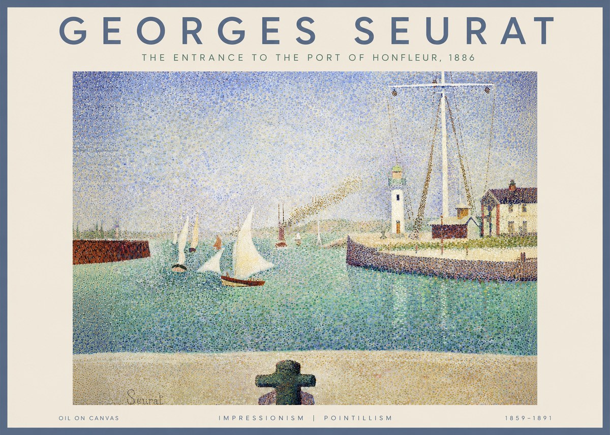 Seurat The Entrance to the Port of Honfleur, 1886 No3 - Plakát