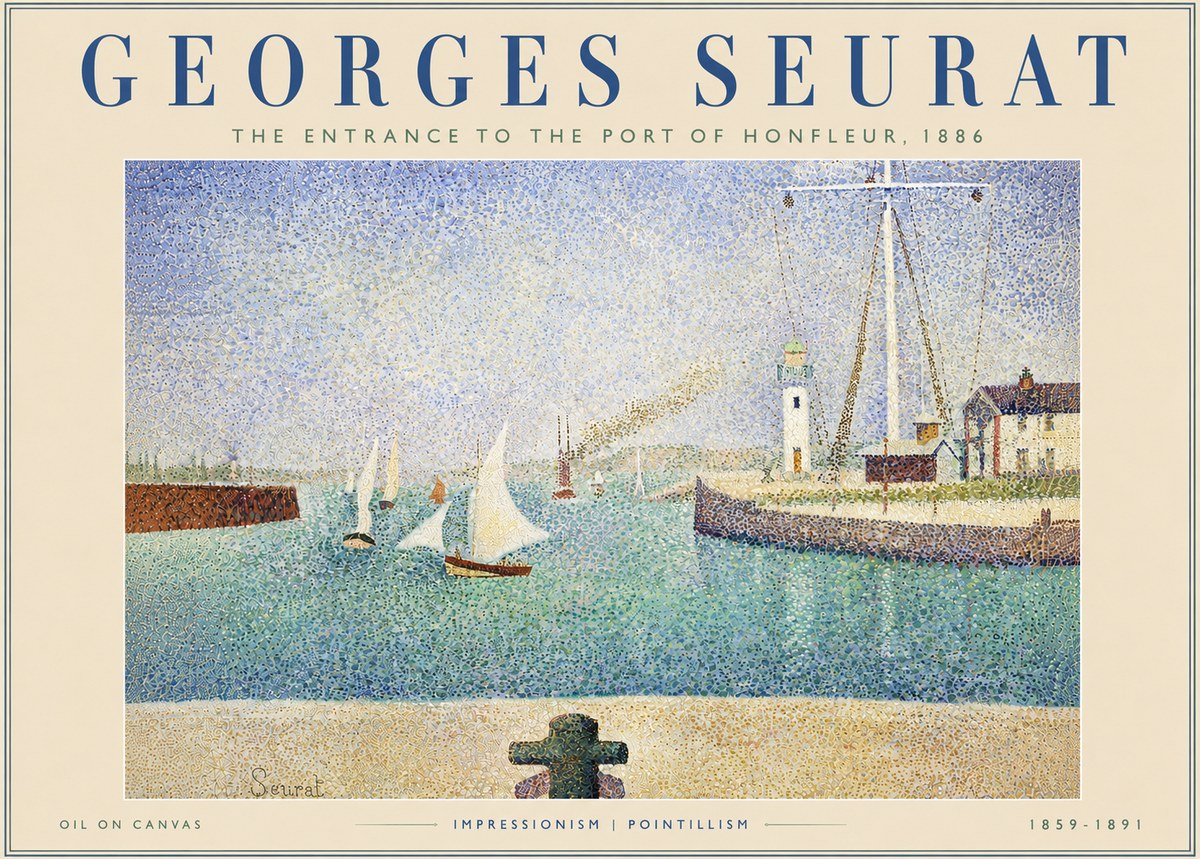 Seurat The Entrance to the Port of Honfleur, 1886 No5 - Plakát