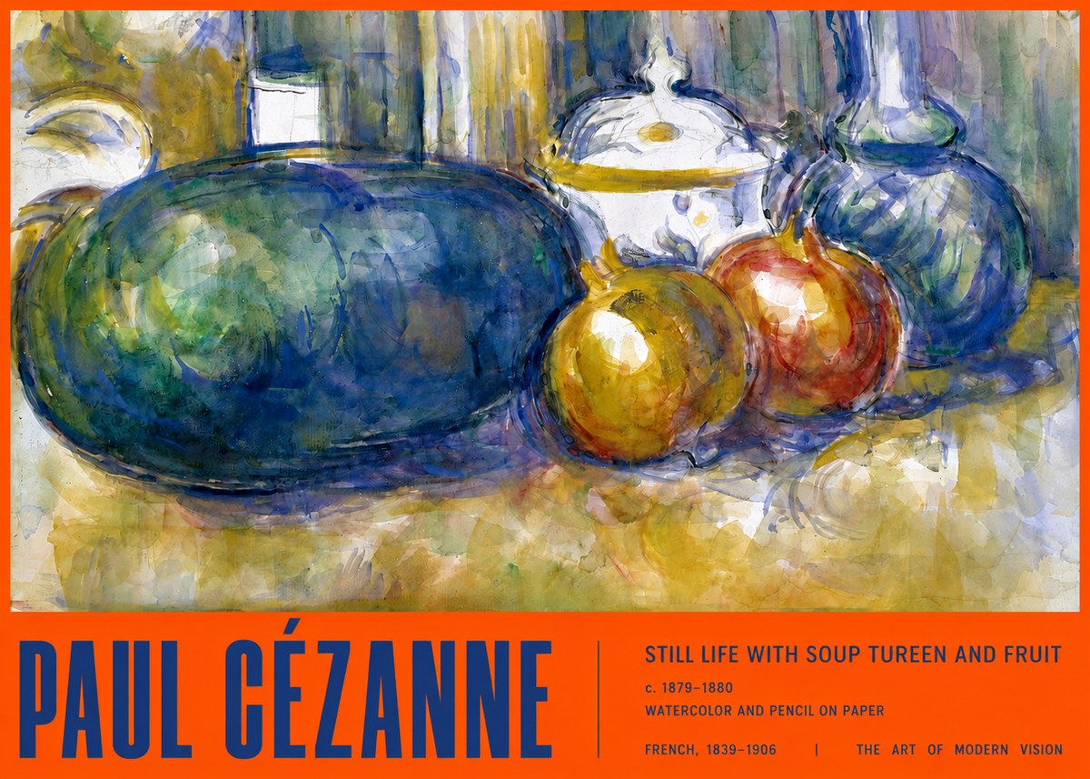 Paul Cézanne Still Life with Apples and Vessels No3 - Plakát