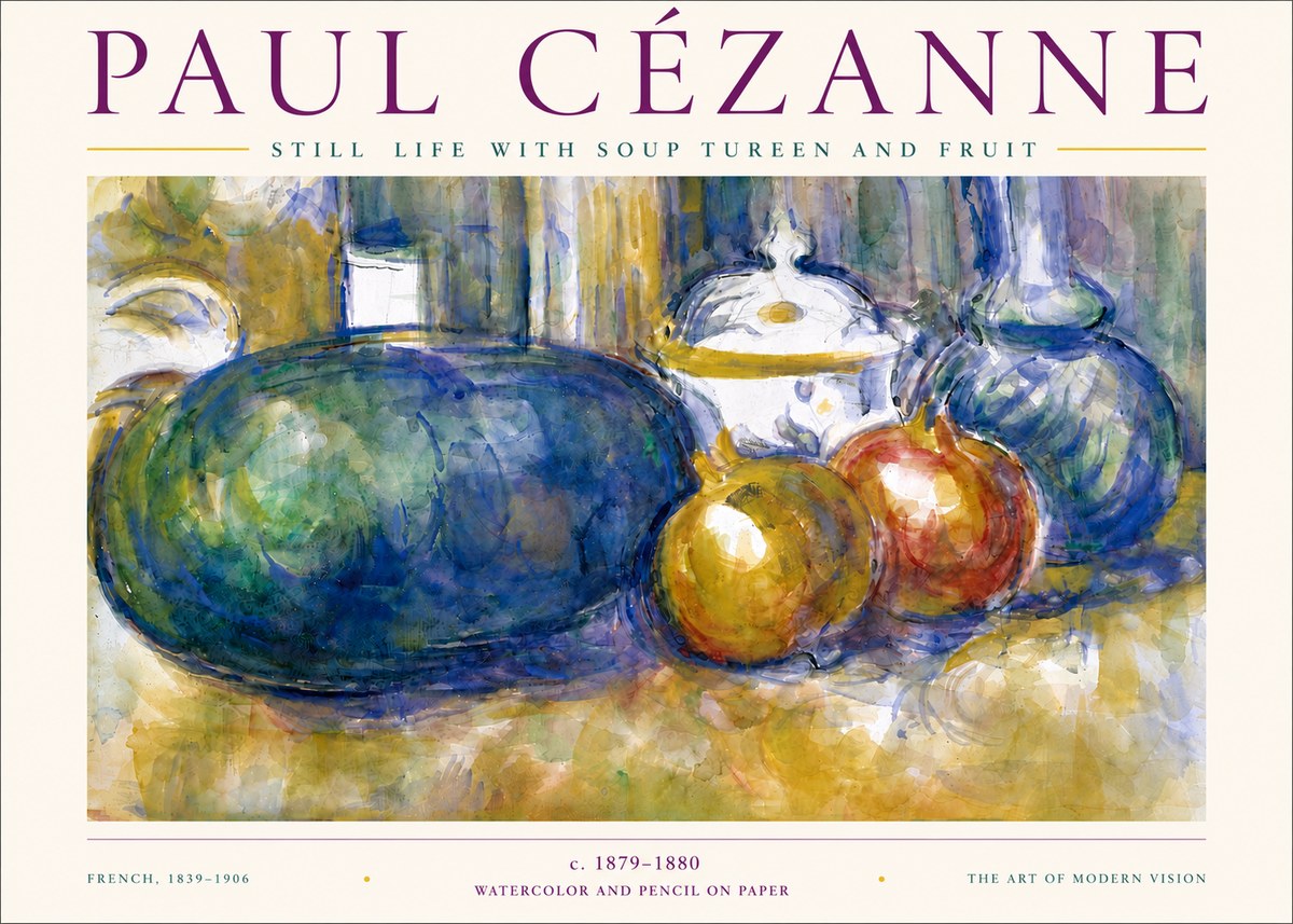 Paul Cézanne Still Life with Apples and Vessels No6 - Plakát