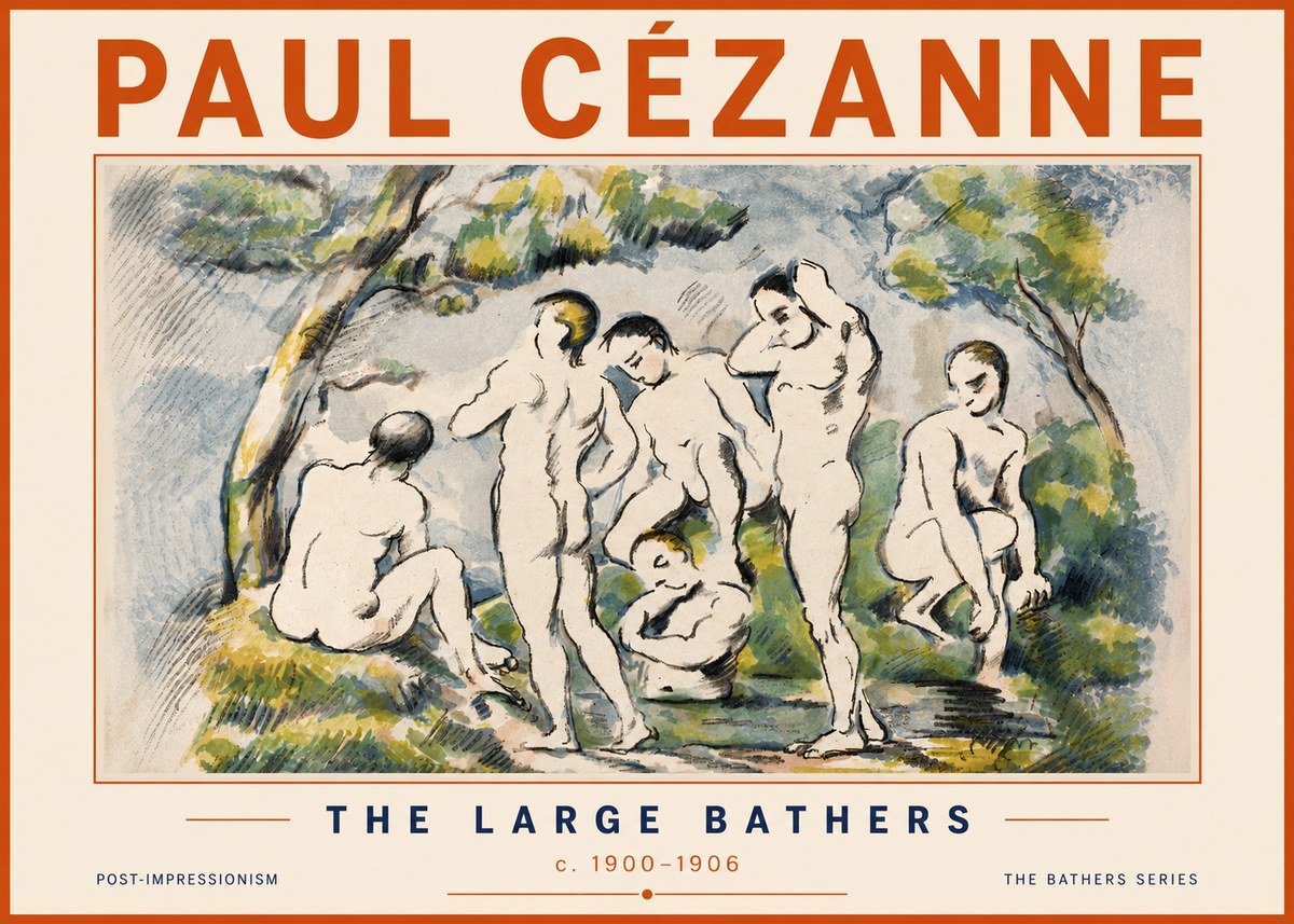 Paul Cézanne The Large Bathers I No6 - Plakát