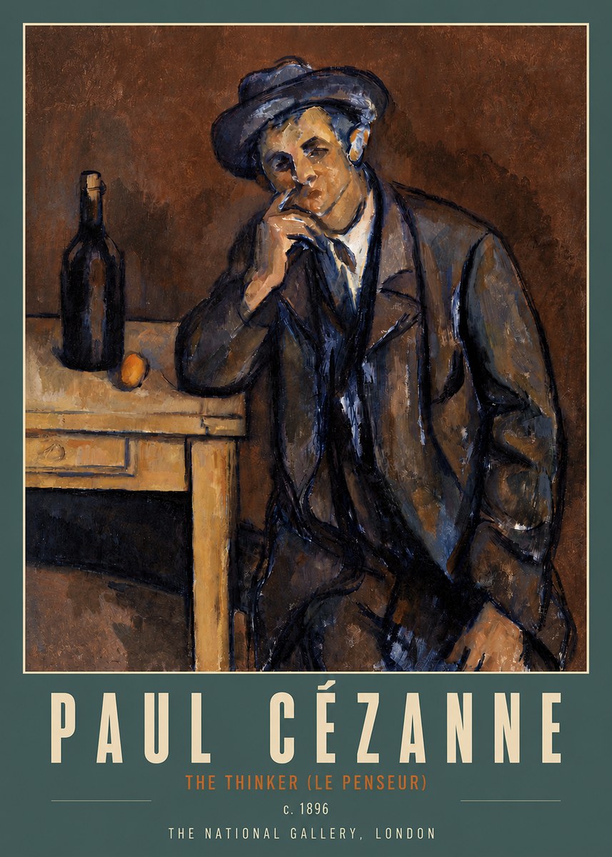 Paul Cézanne The Thinker (Le Penseur) No4 - Plakát