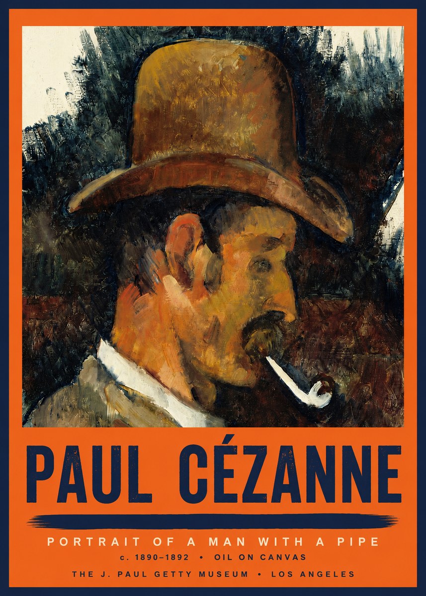 Paul Cézanne Portrait of a Man with a Pipe No2 - Plakát