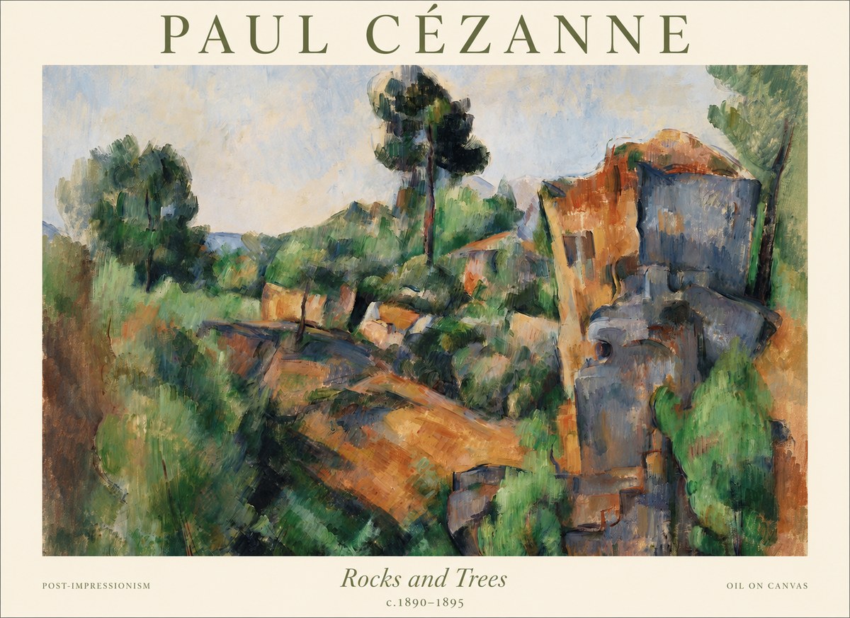 Paul Cézanne Rocks and Trees I No1 - Plakát