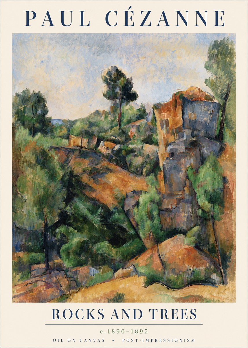 Paul Cézanne Rocks and Trees I No4 - Plakát