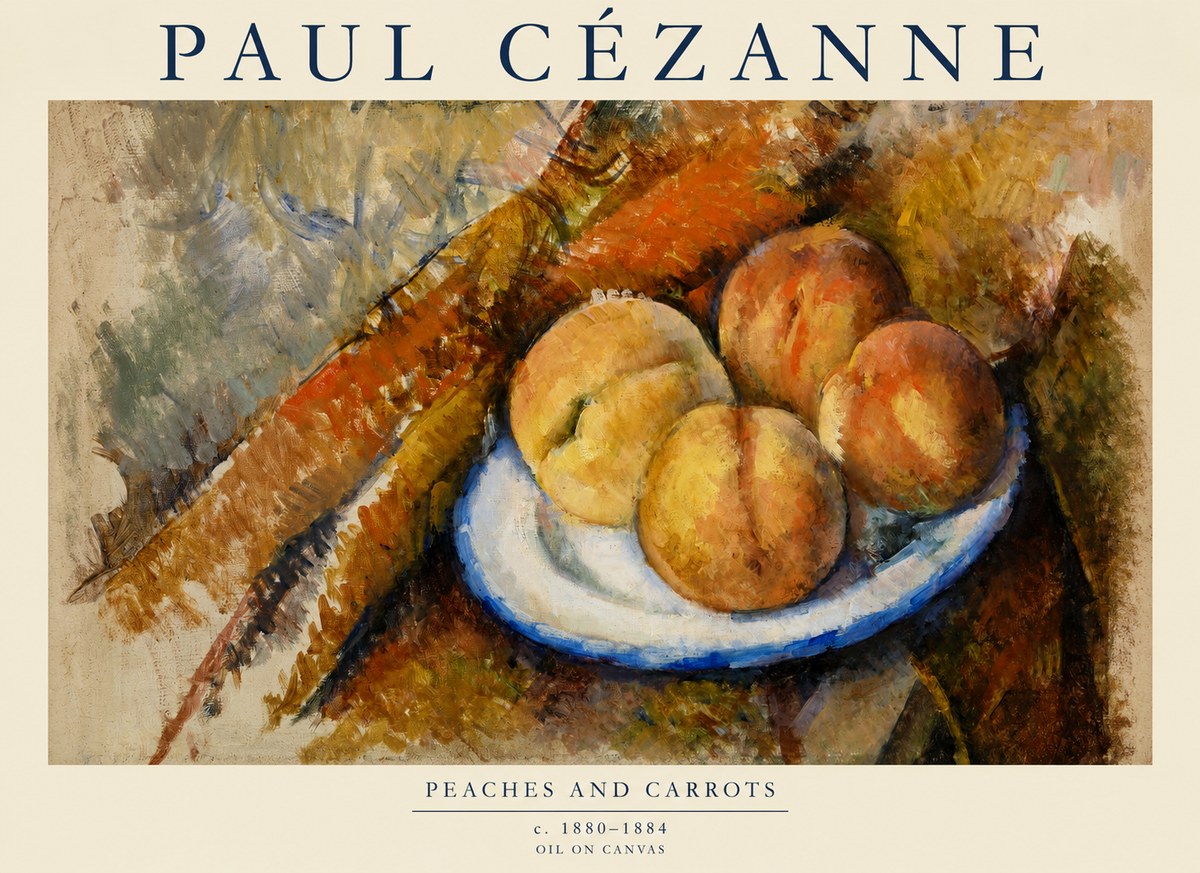 Paul Cézanne Peaches and Carrots No1 - Plakát