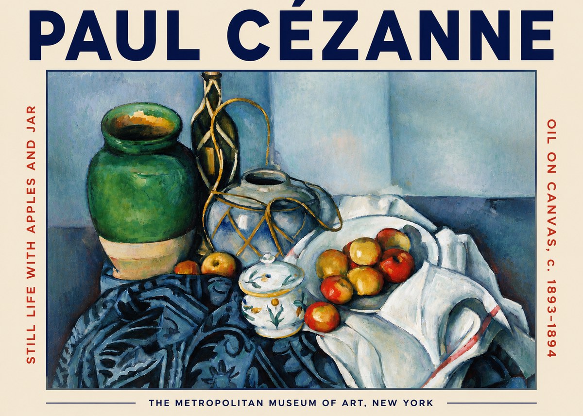 Paul Cézanne Still Life with Apples and Jar No4 - Plakát