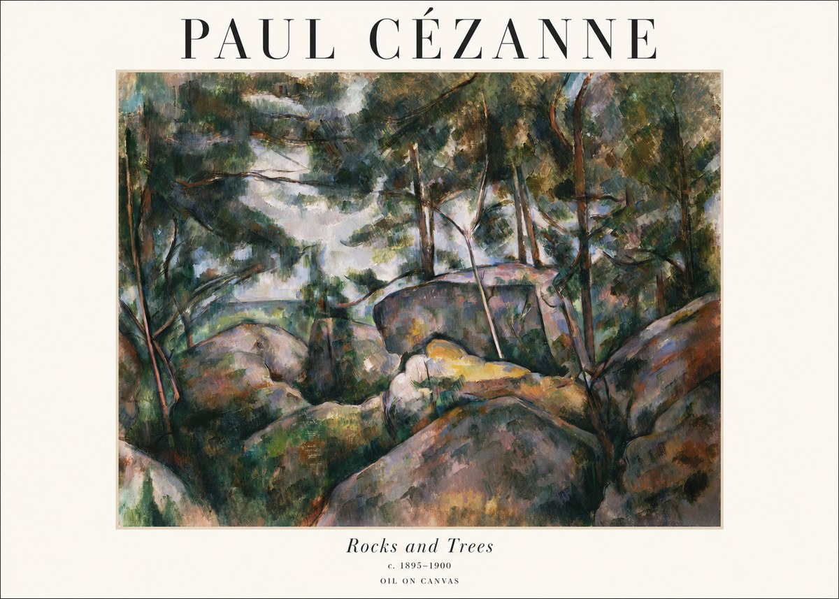 Paul Cézanne Rocks and Trees II No1 - Plakát