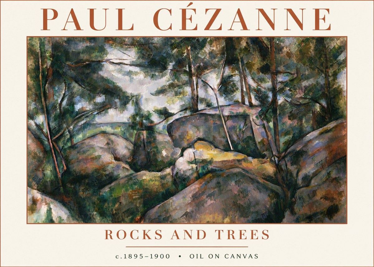 Paul Cézanne Rocks and Trees II No4 - Plakát
