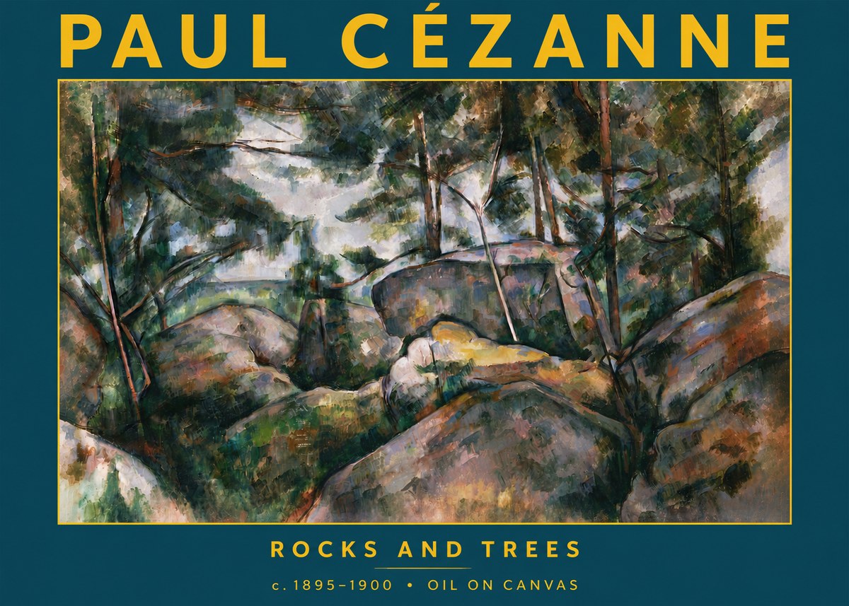 Paul Cézanne Rocks and Trees II No5 - Plakát