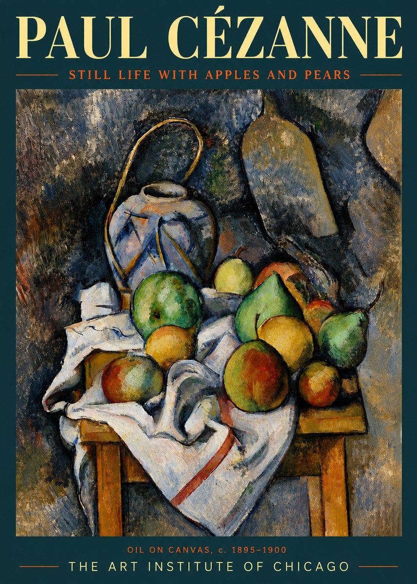 Paul Cézanne Still Life with Apples and Pears No6 - Plakát