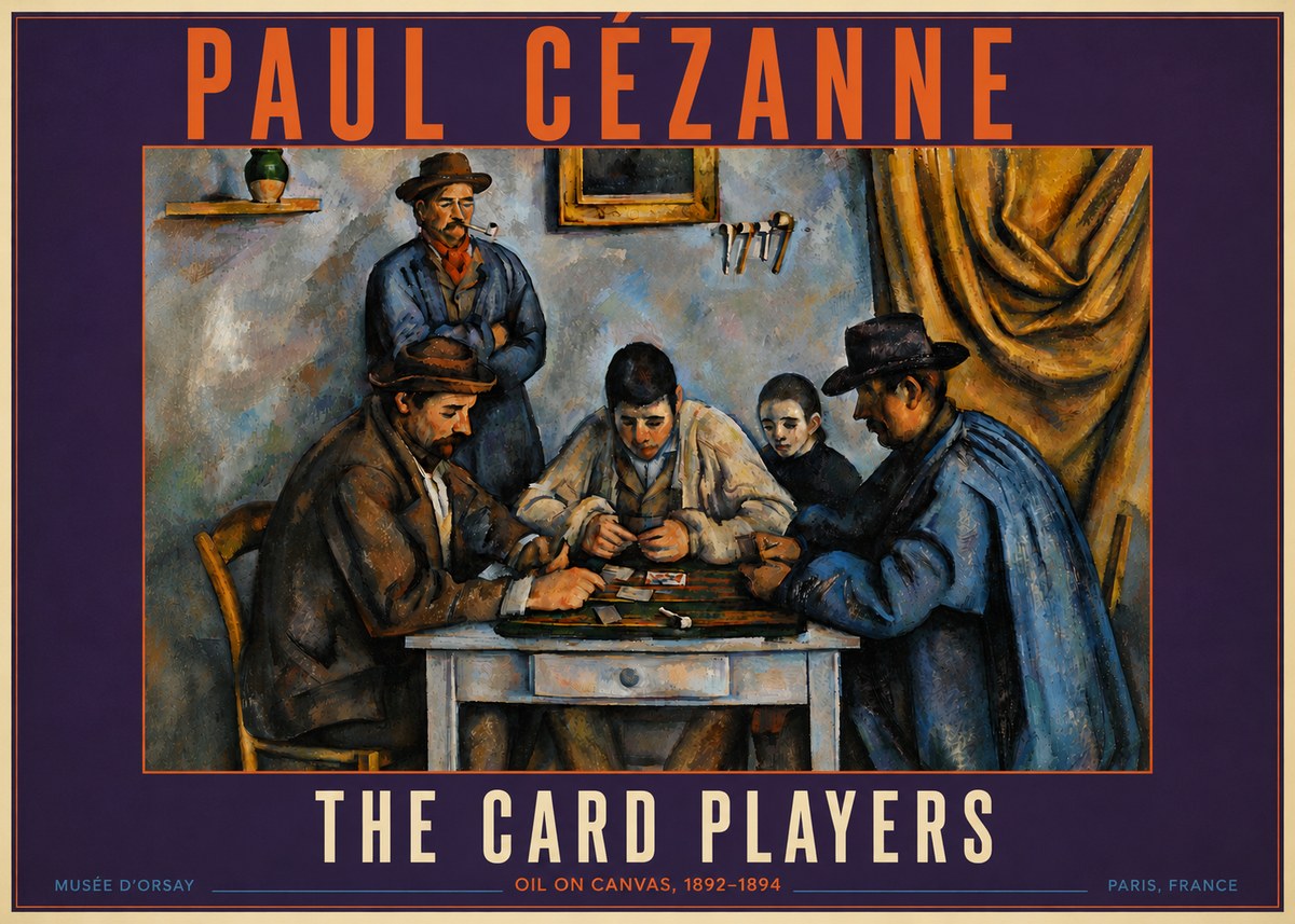 Paul Cézanne The Card Players I No5 - Plakát