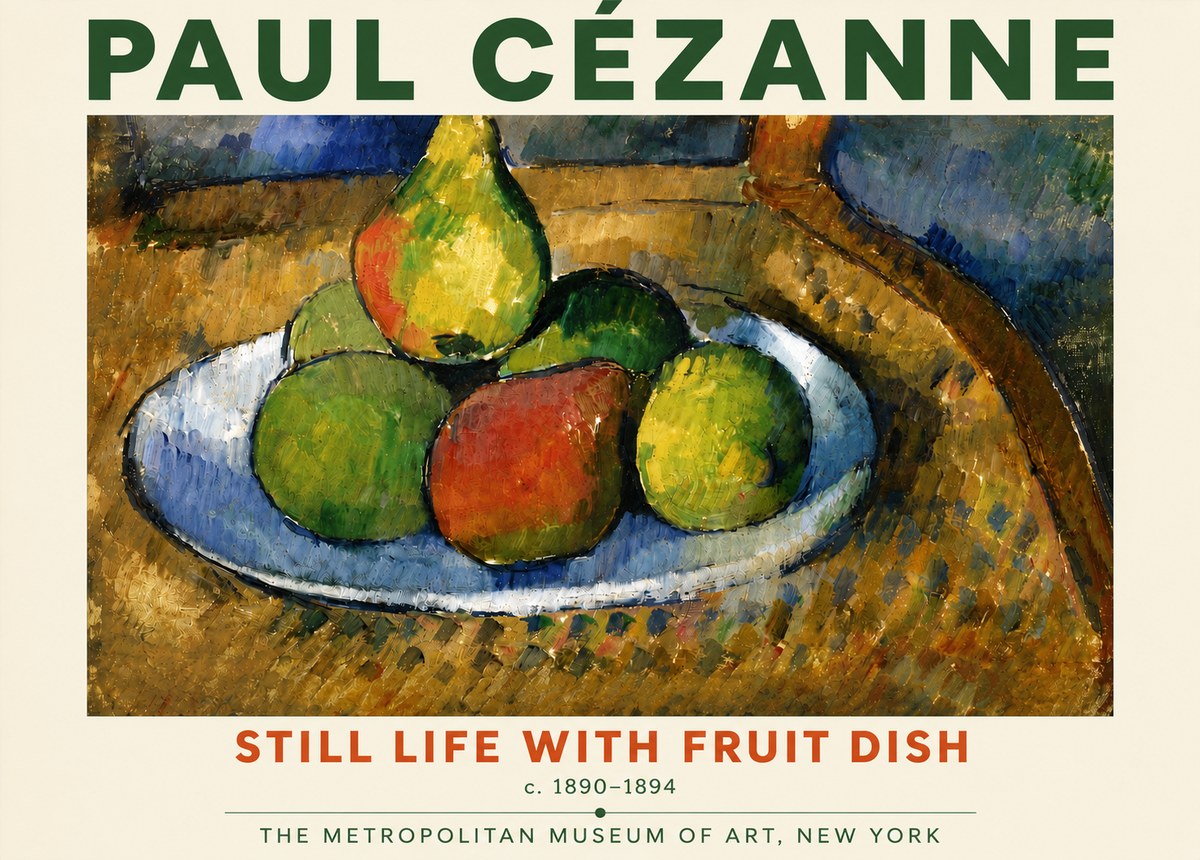 Paul Cézanne Still Life with Fruit Dish No4 - Plakát