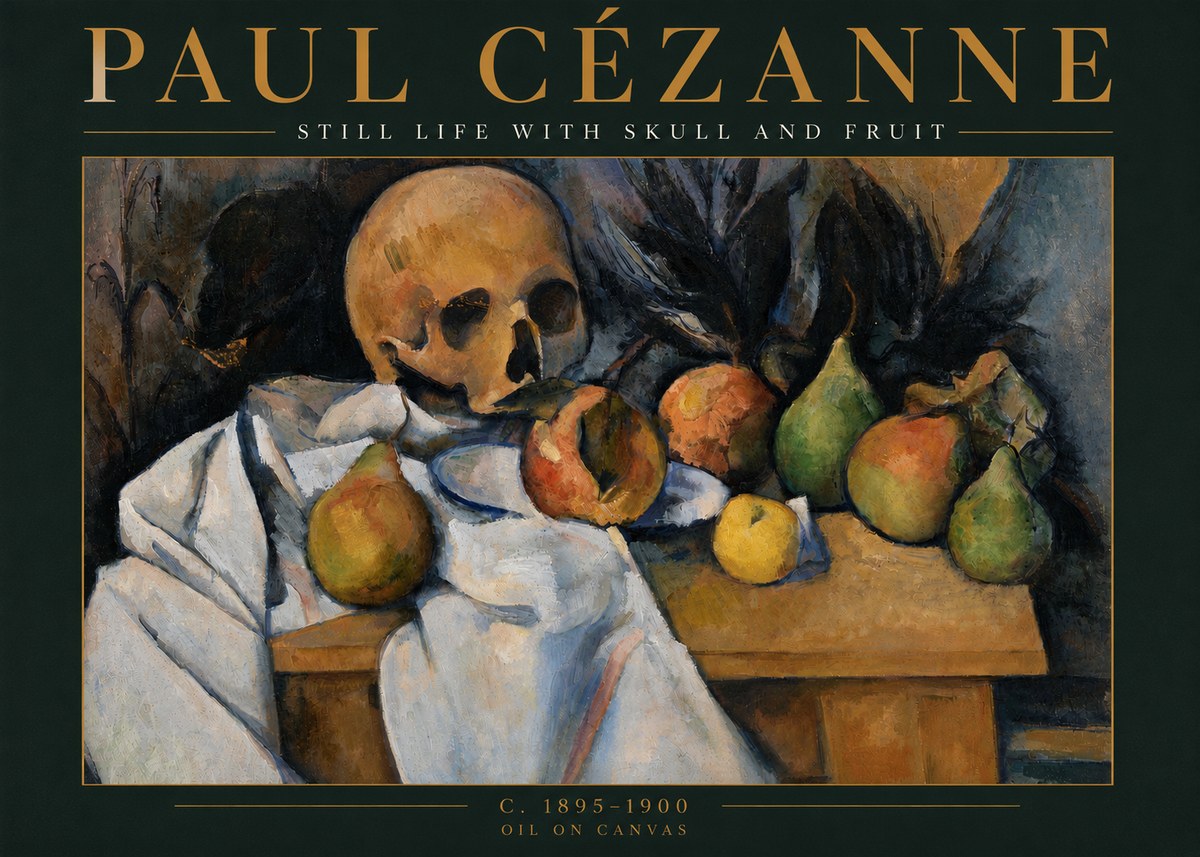 Paul Cézanne Still Life with Skull and Fruit No3 - Plakát