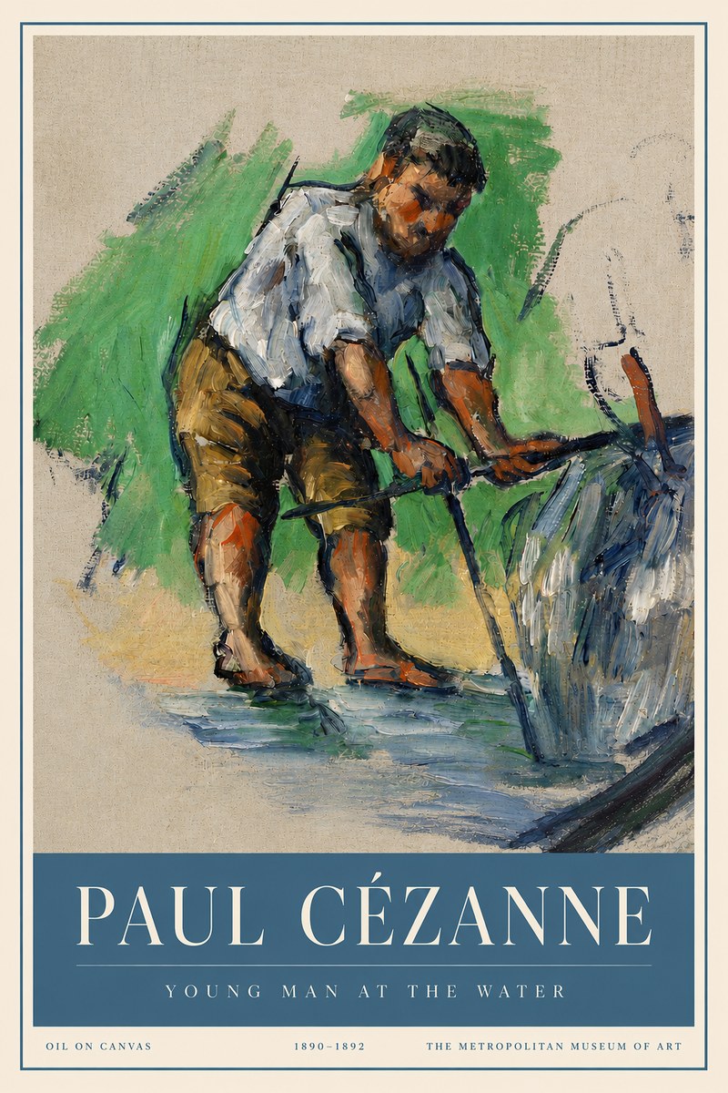 Paul Cézanne Young Man at the Water No3 - Plakát