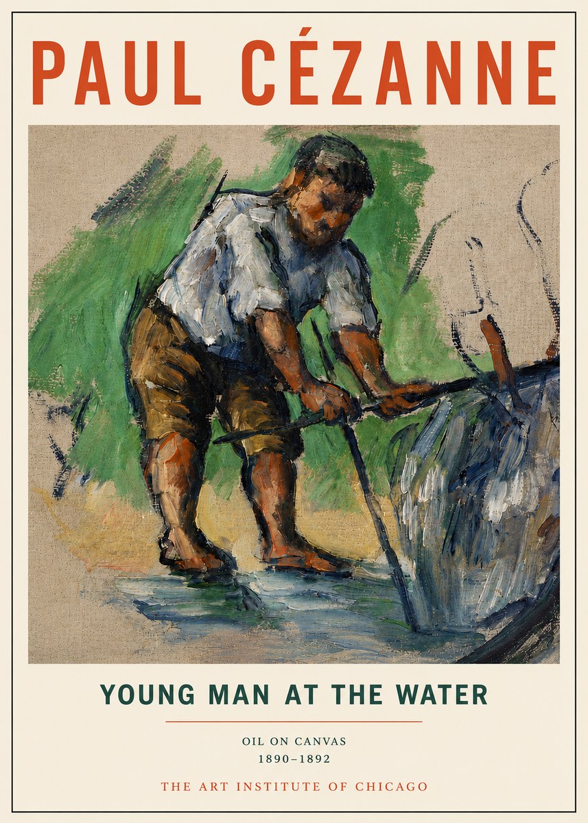 Paul Cézanne Young Man at the Water No4 - Plakát