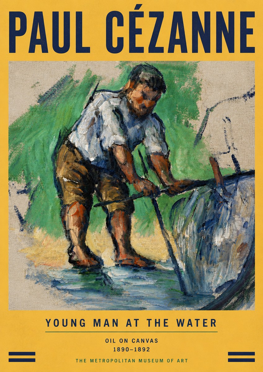 Paul Cézanne Young Man at the Water No5 - Plakát