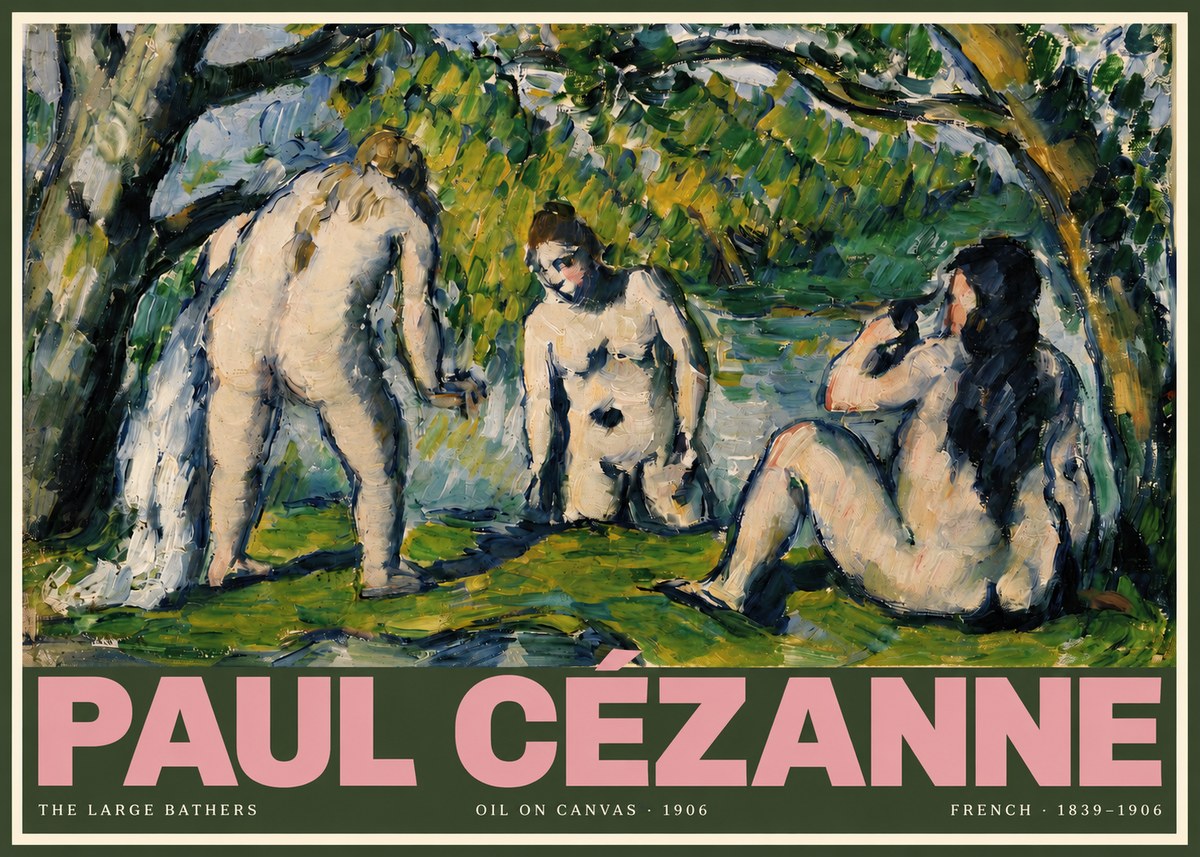 Paul Cézanne The Large Bathers V No2 - Plakát