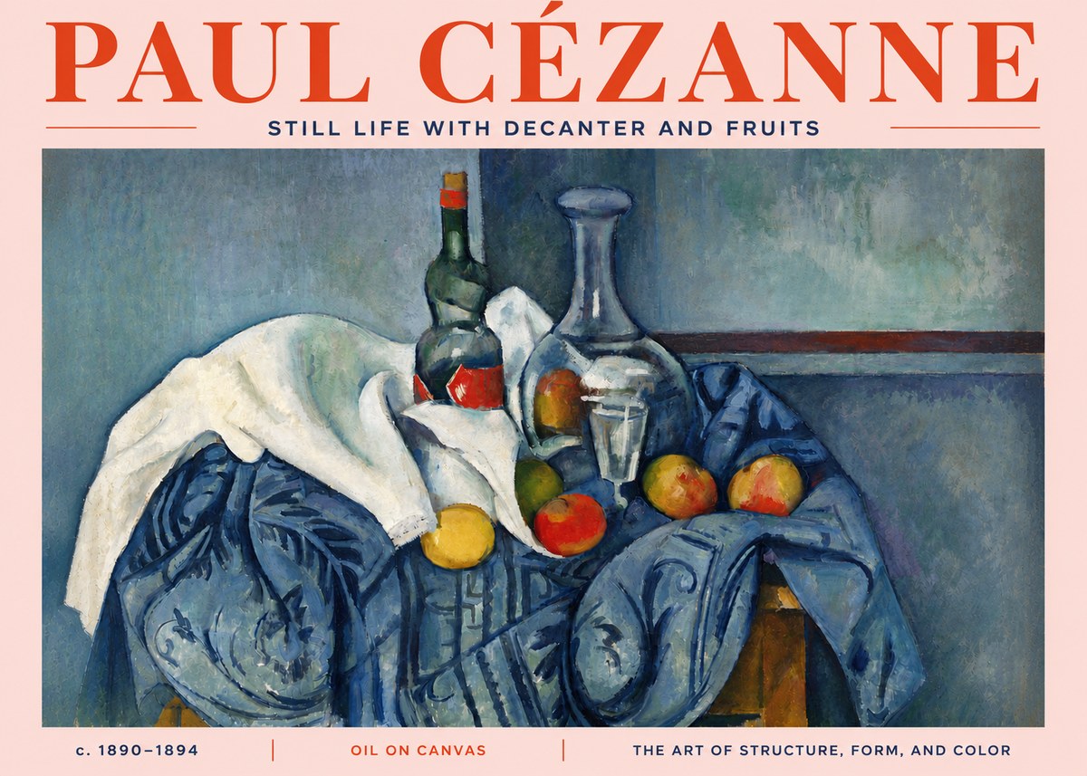 Paul Cézanne Still Life with Decanter and Fruits No4 - Plakát