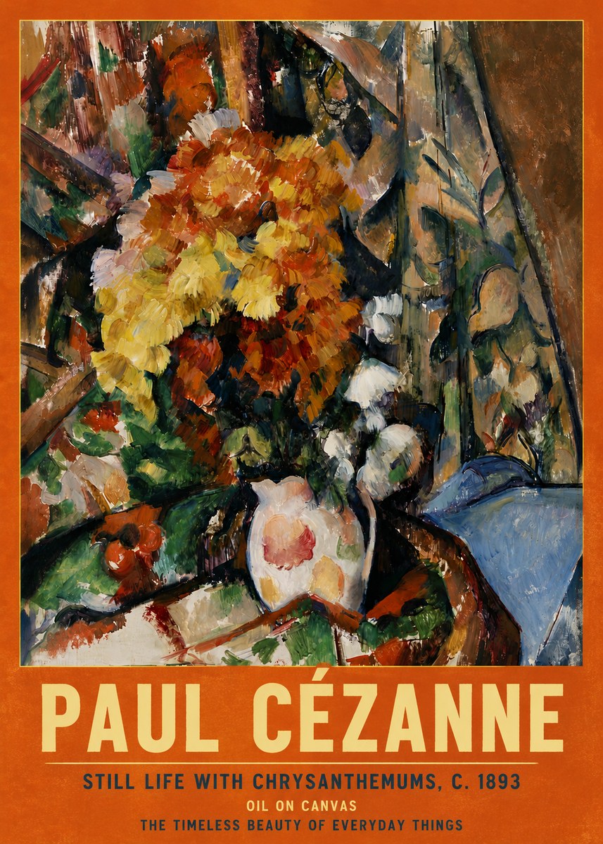 Paul Cézanne Still Life with Chrysanthemums No5 - Plakát