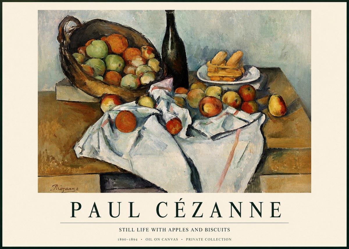 Paul Cézanne Still Life with Apples and Biscuits No1 - Plakát