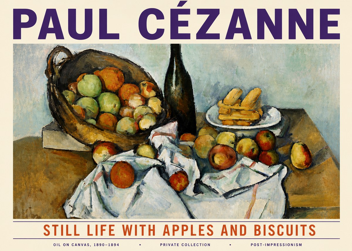 Paul Cézanne Still Life with Apples and Biscuits No6 - Plakát
