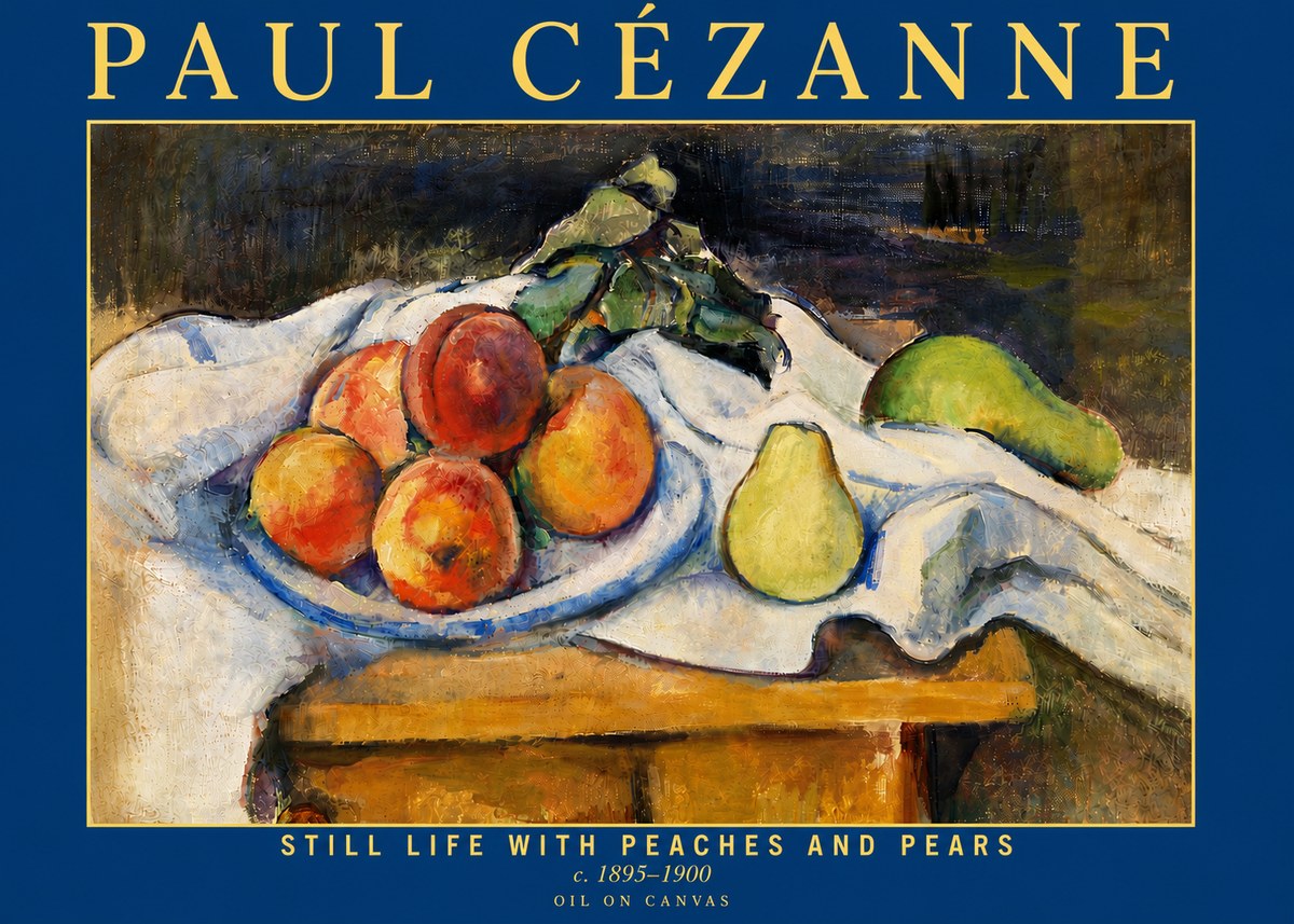 Paul Cézanne Still Life with Peaches and Pears No6 - Plakát