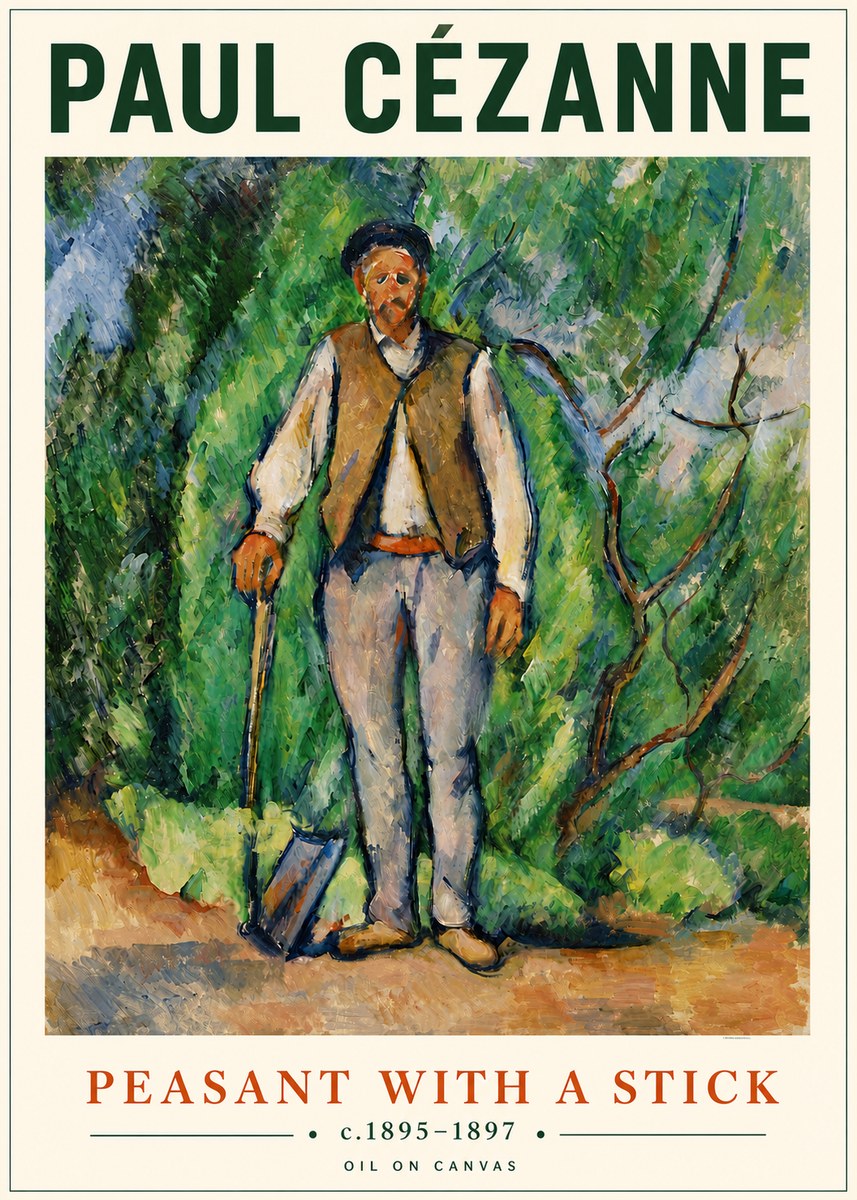 Paul Cézanne Peasant with a Stick No4 - Plakát
