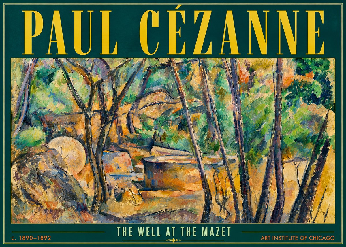 Paul Cézanne The Well at the Mazet No5 - Plakát