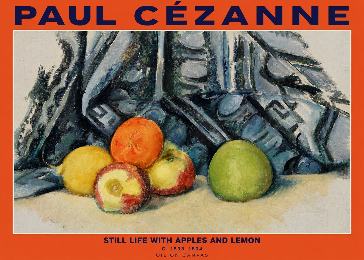 Paul Cézanne Still Life with Apples and Lemon No2 - Plakát