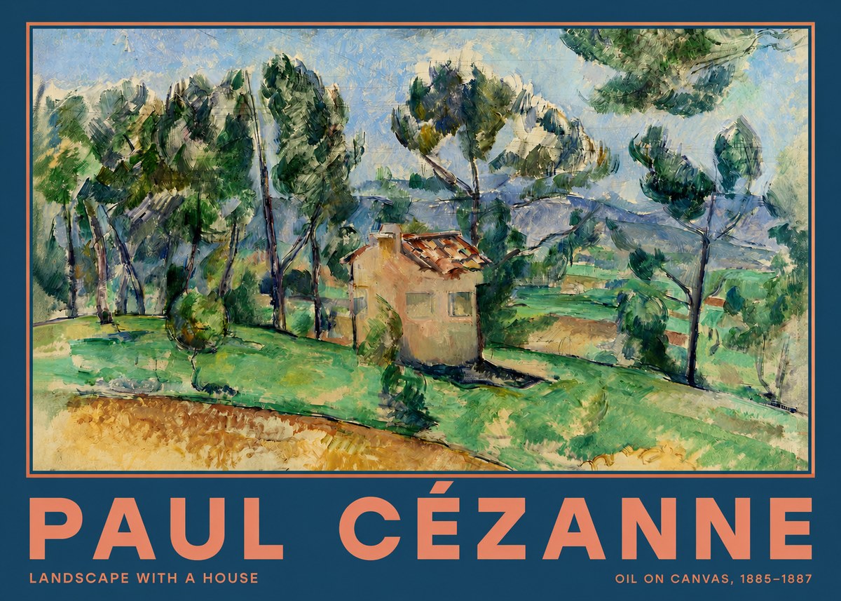 Paul Cézanne Landscape with a House No2 - Plakát
